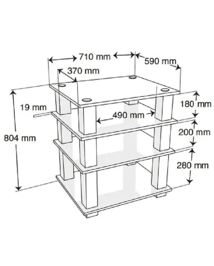 Rack hI end a 4 livelli per uso HiFi e HT Norstone Square HiFi