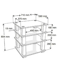 Rack hI end a 4 livelli per uso HiFi e HT Norstone Square HiFi