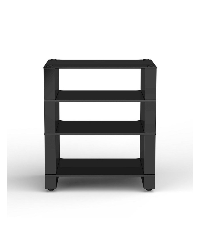 Ripiano vetro nero e struttura nero satinato Blok Stax 2G Shelf 120