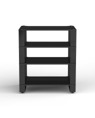 Ripiano vetro nero e struttura nero satinato Blok Stax 2G Shelf 120