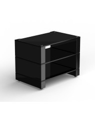 Ripiano 22cm in vetro nero e struttura nero satinato Blok Stax 2G 220