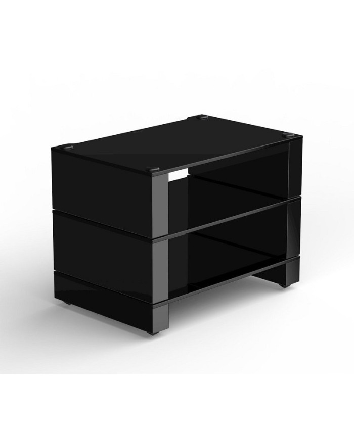 Ripiano 35 cm in vetro nero e struttura nero satinato Blok Stax 2G LP