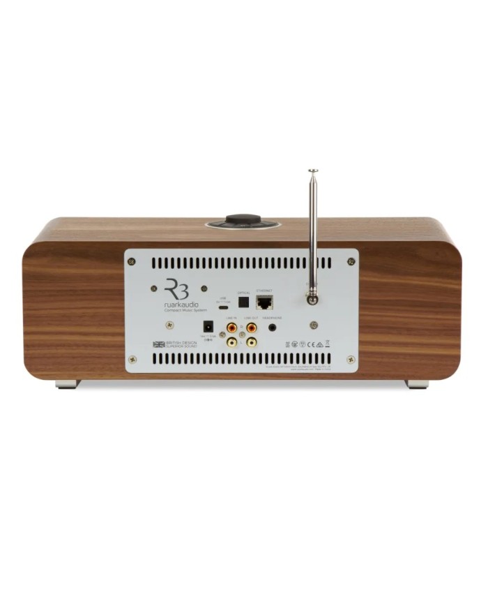 Sistema all in one Radio DAB+ CD BT WiFI e streaming Ruark R3S Walnut