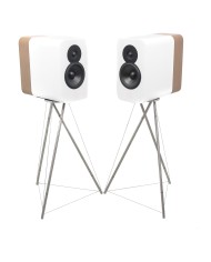 Q Acoustics Q Concept 300 Coppia Diffusori da Stand Bianco Quercia con Stand Tensegrity