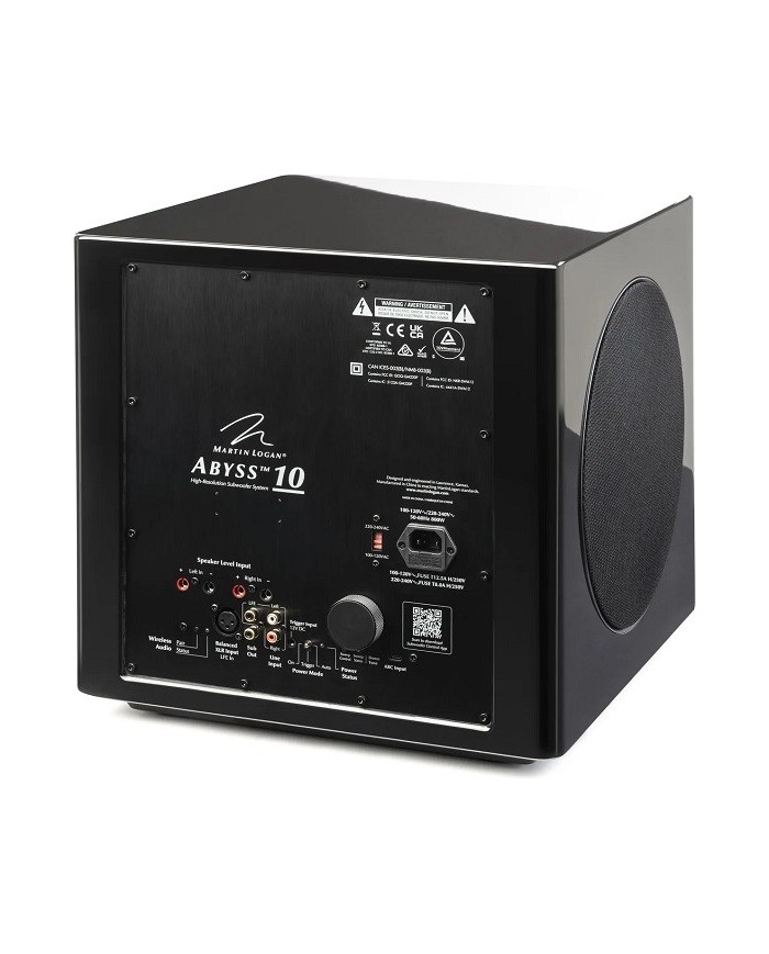 Subwoofer attivo wireless Martin Logan Abyss 10 Nero Lucido