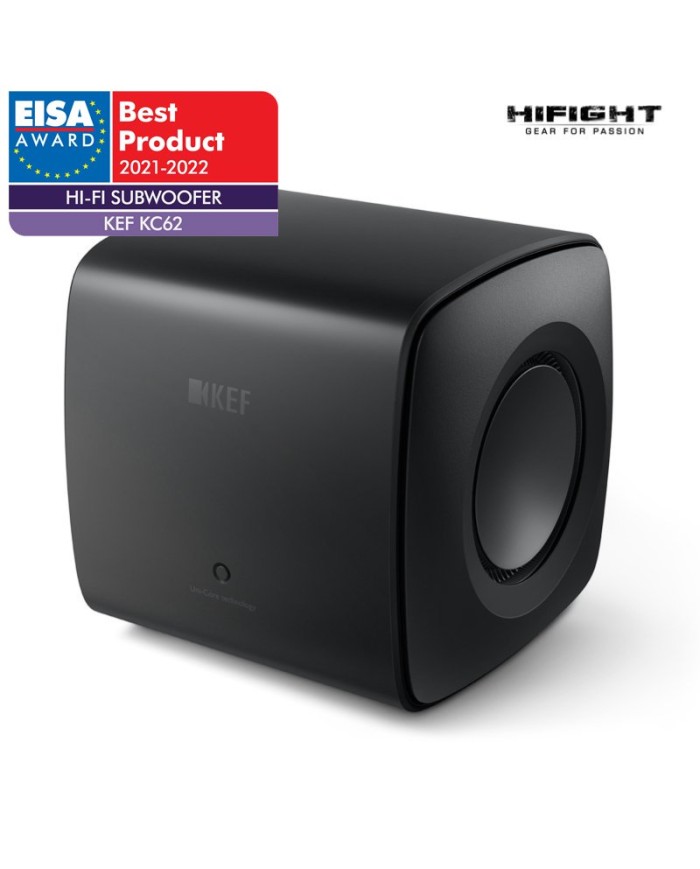 Kef KC62 Subwoofer ultra potente compatto Nero Carbone