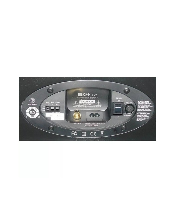 Subwoofer attivo sottile con driver da 25 cm Kef T2 Black