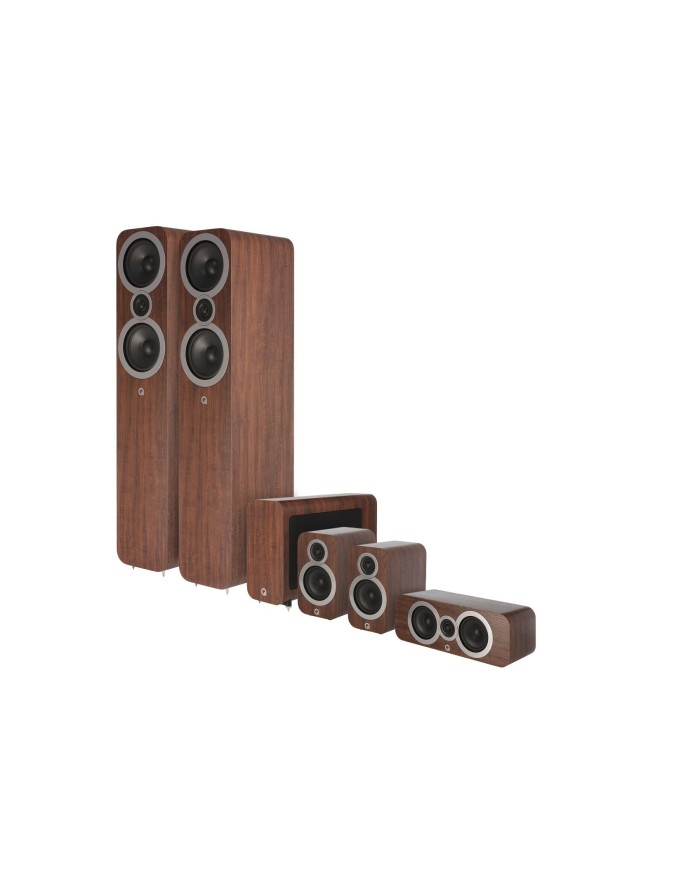 Q Acoustics Q 3050i Cinema Pack 5 Satelliti e Subwoofer Attivo Noce