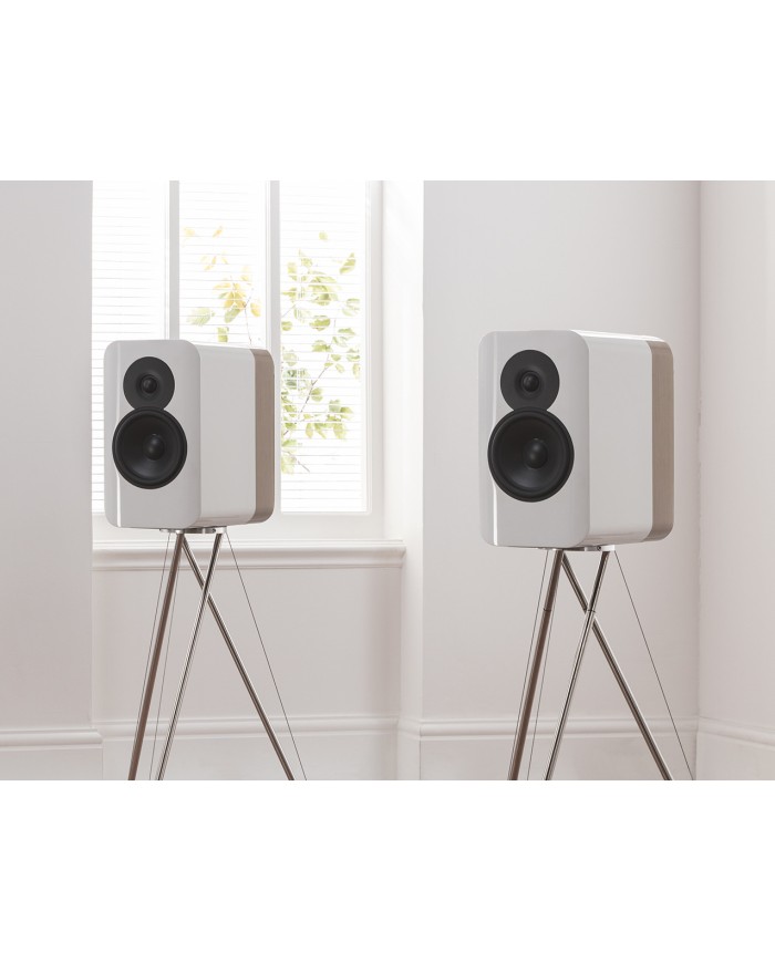 Q Acoustics Q CONCEPT 300 Diffusori 2 vie + Stand Tensegrity Nero Laccato e Palissanndro