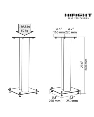 Norstone Stylum 2 silver coppia stand per diffusori 60cm in metallo