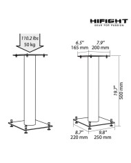 Norstone Stylum 1 bianco coppia stand per diffusori 50cm in metallo
