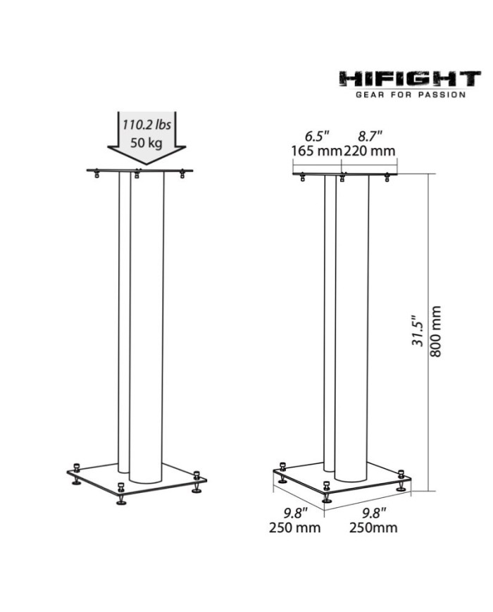 Norstone Stylum 3 bianco coppia stand per diffusori 80cm in metallo