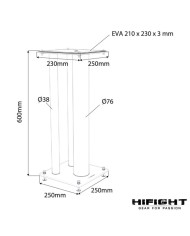 Norstone Stylum Max silver coppia stand triplo pilastro 60cm in metallo